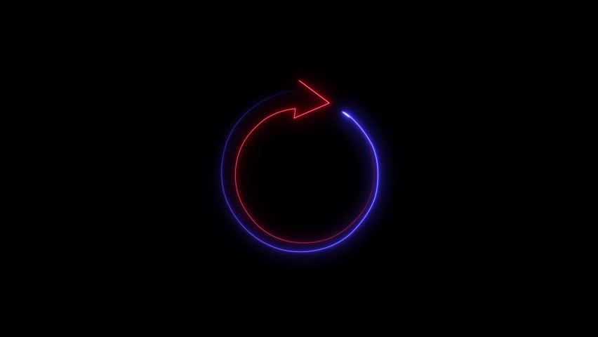Glowing neon 32 Minute Clock Timer Animation. Stopwatch Icon in Flat Style. on black Background. Time Counter Animation .	