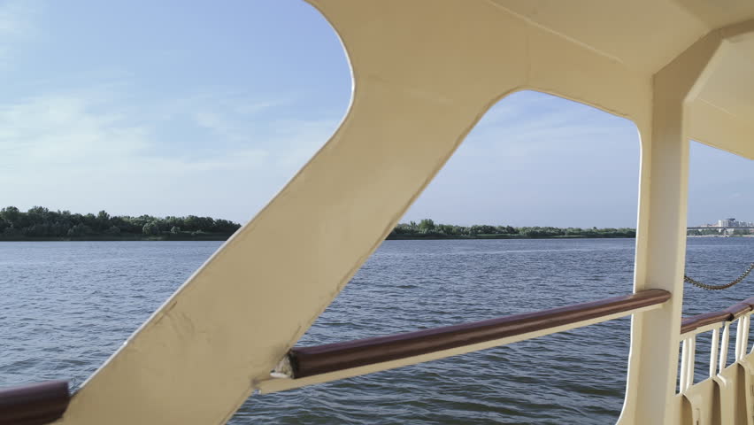 View of river through yellow boat structure