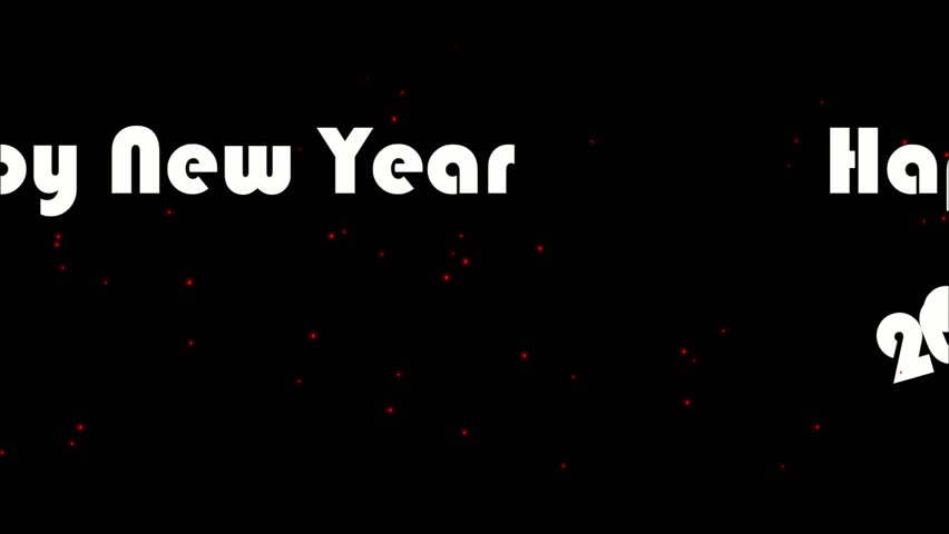 Happy new year 2026 greeting features festive white typography against a dark background with sparkling light effects creating a celebratory atmosphere perfect for holiday cards.