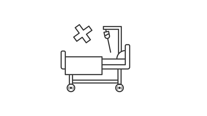 Hospital Bed Care Icon Animation | HD Alpha | Patient Recovery and Treatment