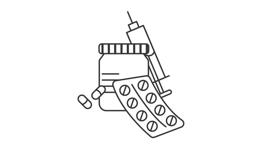 Pharmacy and Medication Icon Animation | HD Alpha | Medical Treatment and Healthcare