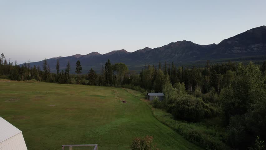 Drone View of a Sunset in British Columbia, Canada