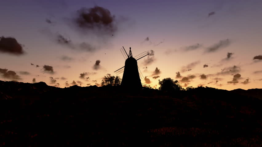 Wind Mill, sunrise timelapse