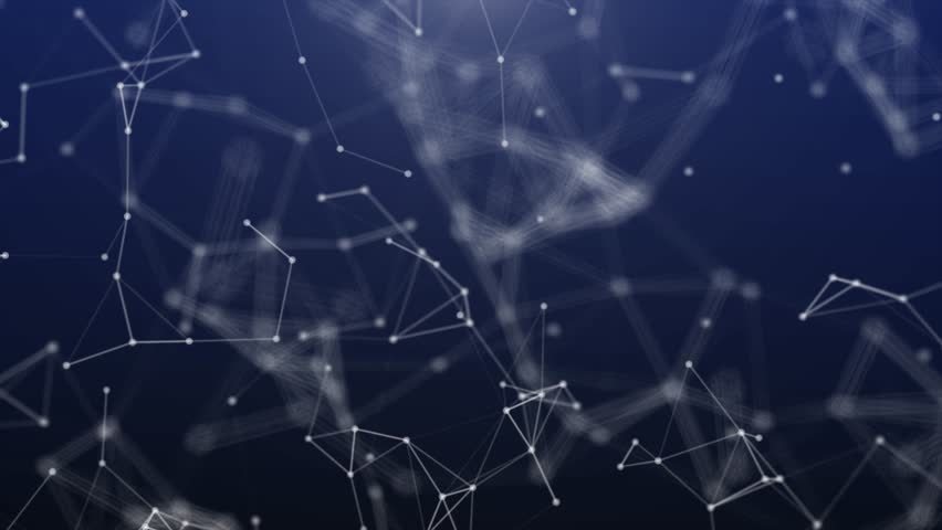 dark blue plexus lines and dots connection motion.Plexus background of blue glowing lines.Digital technology, network connection futuristic visualization