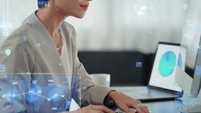 Woman using a PC in the office and digital technology concept - Powered by Shutterstock - Get 15% off with code: PIKWIZARD15