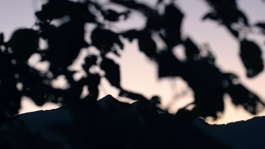 Mesmerizing view of sunset in Himalayas from Tungnath Chandrashila hiking trail at Chopta Uttarakhand, India.	