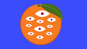 Animated orange with eyes in hand-drawn style. Alpha channel - Powered by Shutterstock - Get 15% off with code: PIKWIZARD15