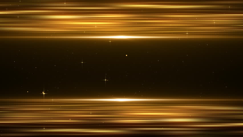 Abstract Horizontal Gold Light Streaks Particles Awards Trailer Titles Cinematic Openers Luxury Intro Background Loop