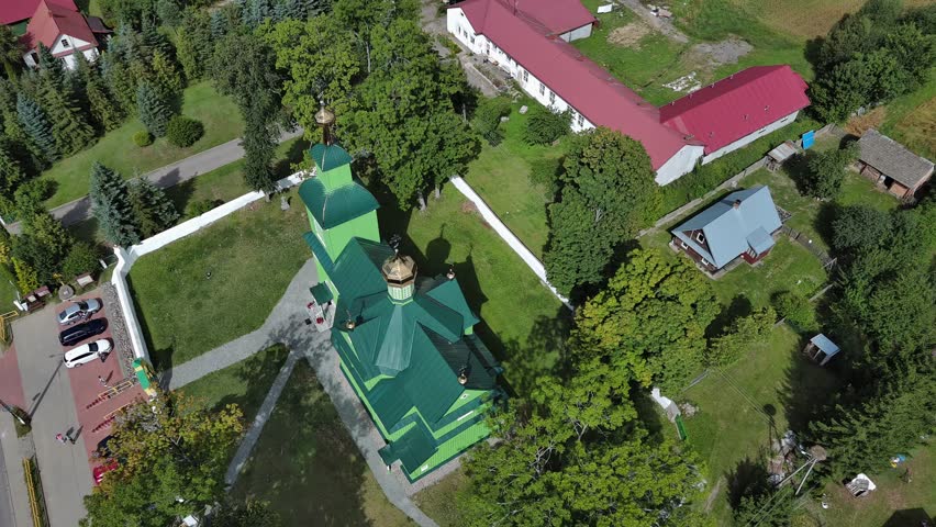 Wooden Orthodox church in Trześcianka, Poland.