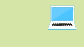 File transfer animation with smartphone and computer. Hand holding smartphone, files flying to computer. Digital data movement concept. Modern technology process scene. - Powered by Shutterstock - Get 15% off with code: PIKWIZARD15