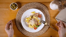 A round table cloth with a fork and knife on it - Powered by Shutterstock - Get 15% off with code: PIKWIZARD15