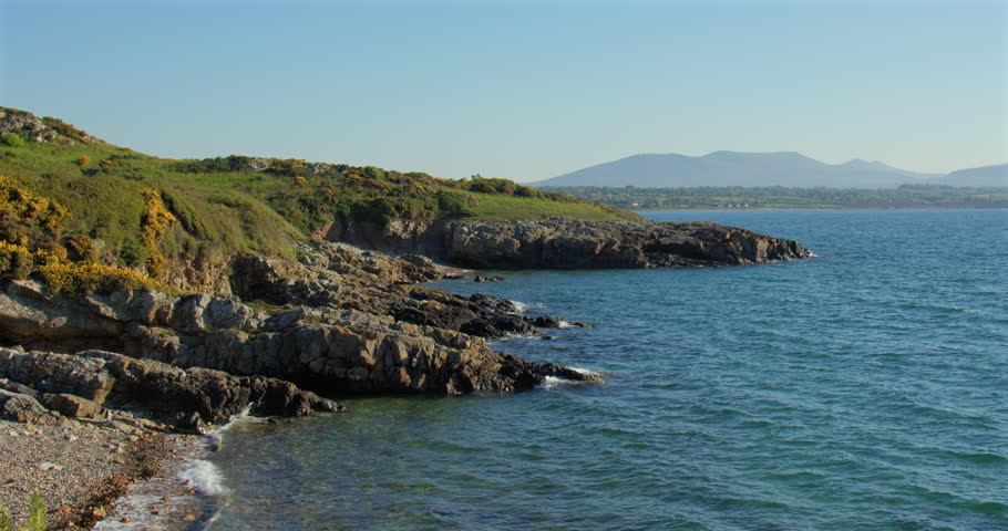 Extra wides hot Looking north on the rocky Shoreline at Hafan y Môr on Pen-y-chain, Pwllheli