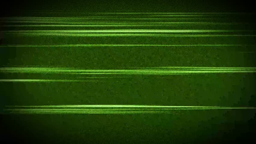 Retro screen flicker shows old static. Glitch distortion appears as broken signal flickers across the video.