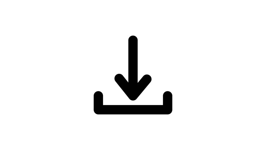 Flat design animated download arrow symbol.