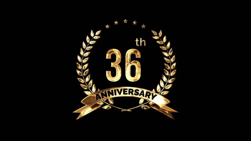 36th Anniversary Celebration. Golden 36 Year Anniversary Animation