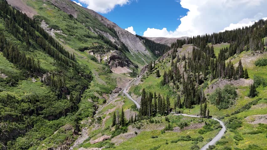 Drone Shot of Elk Mountain Landscape on Sunny Summer Day, Colorado USA