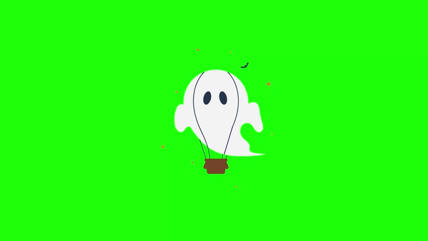 Ghost Balloon Vector Illustration Green Screen