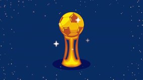 Animated golden soccer trophy award with elegant motion graphic. Perfect for sports tournaments, football championships, victory celebrations, award ceremonies, highlight videos, and promotional prese - Powered by Shutterstock - Get 15% off with code: PIKWIZARD15