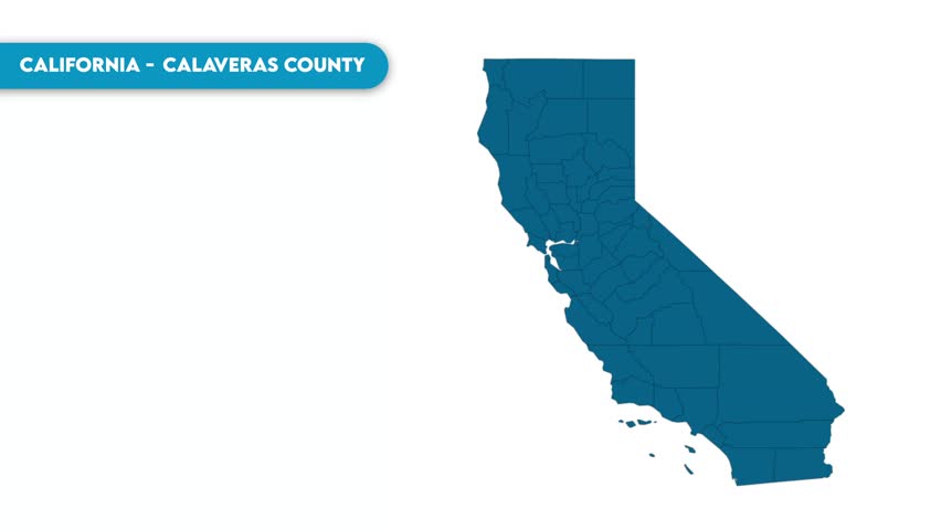 Calaveras County Map Video, California map, Political Map of California, national flag and borders, perfect for presentations, travel, education, geography, and global studies.