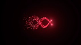 Fiery red particles trace an infinity path on a dark backdrop, looping with blazing flares and ember sparks—ideal for energetic intros, motion backgrounds, and visual ambience. - Powered by Shutterstock - Get 15% off with code: PIKWIZARD15
