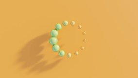 Surreal 3D abstract animation with small orange spheres arranged in circular formation changing size and color to green, seamless minimal futuristic loop for conceptual creative design. - Powered by Shutterstock - Get 15% off with code: PIKWIZARD15