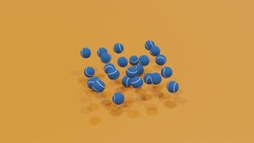 Abstract 3d background featuring blue tennis balls arranged in a square grid, bouncing rhythmically on an orange surface, producing vibrant playful movement with geometric energy - Powered by Shutterstock - Get 15% off with code: PIKWIZARD15