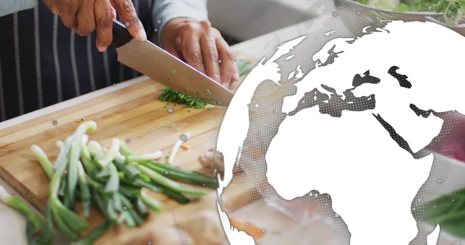 woman home cook chopping chives on cutting board animating globe eastward per chop for cooking. Culinary, traditional, fresh, nutrition, kitchenware, international, food preparation