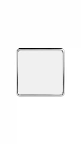 4k Resolution Vertical Video for Social Media:  Silver Metal Badge Pin. Blank Square Silver Lapel Pin Mockup With Safety Clasp Seamless Looped Rotating On White Background With Alpha Matte