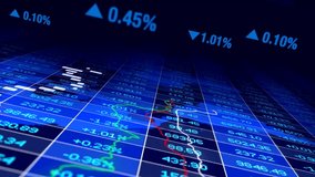 3D digital stock market data visualization with futuristic dark blue background. - Powered by Shutterstock - Get 15% off with code: PIKWIZARD15