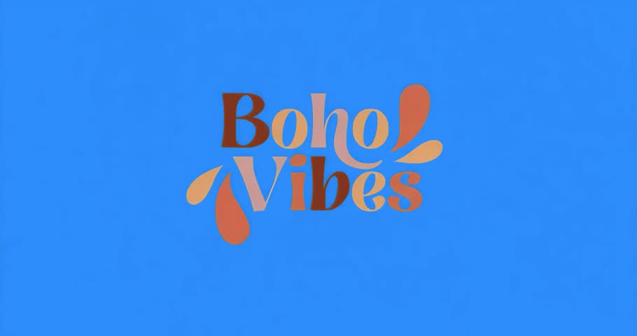 Pulsing radial strokes starting Boho Vibes logo appearing, leaves sliding and fading for branding. Bohemian, artistic, vibrant, organic, nature-inspired, modern, decorative