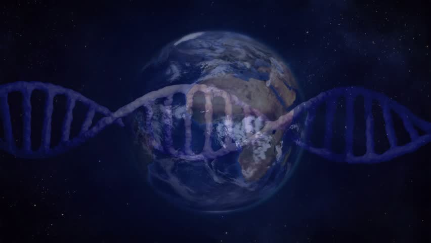 Animated DNA helix materializing over rotating Earth, shifting hues illustrating genetic diversity. Genetics, astronomy, molecular biology, scientific visualization, cosmic, futuristic, global - Powered by Shutterstock - Get 15% off with code: PIKWIZARD15