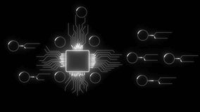 AI brain with chip and circuit board technology. Digital data processing and network connections. Futuristic AI icon for innovation and growth. AI circuit chip icon animation. Abstract technology - Powered by Shutterstock - Get 15% off with code: PIKWIZARD15
