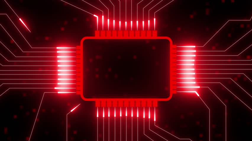 CRM technology circuit board glowing red digital connection data processing video. CRM technology circuit board, digital network. System enabling customer data management and business automation. - Powered by Shutterstock - Get 15% off with code: PIKWIZARD15