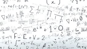 White canvas presenting static mathematical formulas filling frame, visualizing math concepts. Analytics, education, algebra, theoretical, abstract, academic, intellectual - Powered by Shutterstock - Get 15% off with code: PIKWIZARD15