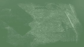 White chalk drawing frame doodles animating math drawing erasing leaving icons on green chalkboard. Educational, creative, illustrative, informative, vibrant, schematic, instructional - Powered by Shutterstock - Get 15% off with code: PIKWIZARD15