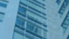 on blur clearing math symbols materializing drifting fading over windows visualizing complexity. Mathematics, equations, algebra, science, data, technology, innovation - Powered by Shutterstock - Get 15% off with code: PIKWIZARD15