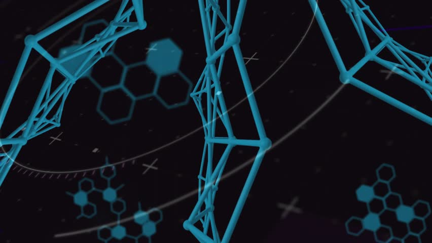 Upon start, blue 3D wireframe rotating, code scrolling and sine waves pulsing, visualizing data. Technology, cybersecurity, data visualization, digital, abstract, innovation, futurism - Powered by Shutterstock - Get 15% off with code: PIKWIZARD15