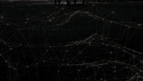 Digital mesh drifting downward and fading while unveiling jet nose for crew conducting inspection. Aviation, airport, technology, inspection, maintenance, transportation, safety - Powered by Shutterstock - Get 15% off with code: PIKWIZARD15