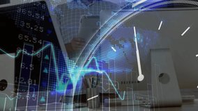 Data analyst tapping tablet and causing bar chart pulsing while clock animating finance analysis. Technology, finance, analytics, digital, corporate, innovation, business - Powered by Shutterstock - Get 15% off with code: PIKWIZARD15