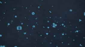 On start white doodle icons sliding forming border, blue icons drifting pulsing to highlight center. Educational, conceptual, creative, infographic, innovation, design, digital - Powered by Shutterstock - Get 15% off with code: PIKWIZARD15