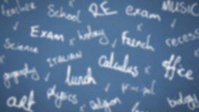 Chalkboard backdrop showing drifting subjects, equations animating and globe pulsing for education. Learning, academia, creativity, diagram, visualization, concept, development - Powered by Shutterstock - Get 15% off with code: PIKWIZARD15