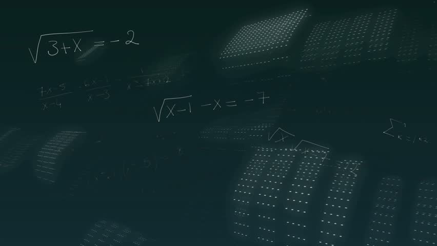 Camera pushing forward starting grid tiles sliding rotating as binary digits visualizing data. Digital, abstract, futuristic, data, technology, visualization, innovation