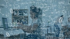 Scientist typing on laptop showing molecules and noting findings while glancing aside for research. Research, innovation, education, professionalism, workspace, creativity, modern - Powered by Shutterstock - Get 15% off with code: PIKWIZARD15