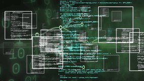 Binary backdrop initiating code windows floating while nodes forming flowchart visualizing network. Technology, data, visualization, innovation, digital, network, abstract - Powered by Shutterstock - Get 15% off with code: PIKWIZARD15