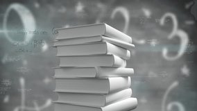 Numeric sequences emerging and drifting over books as geometry diagrams sketching math concepts. Education, academia, knowledge, science, diagram, abstract, learning - Powered by Shutterstock - Get 15% off with code: PIKWIZARD15