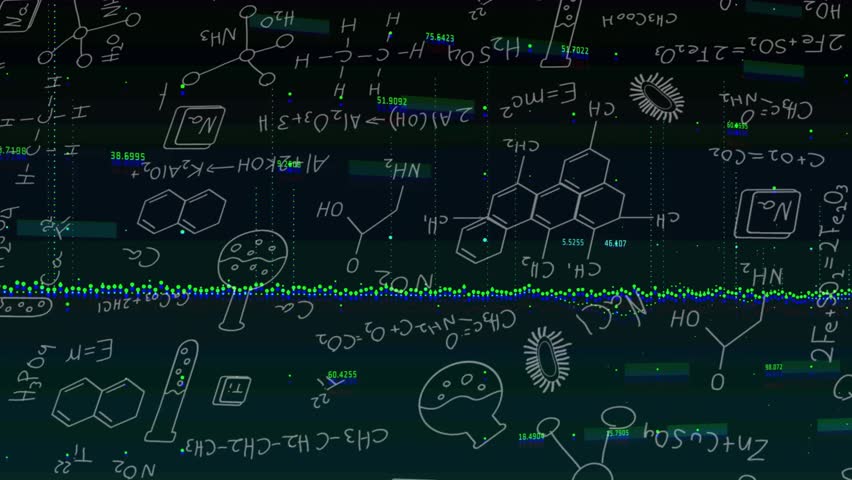Faint glow initiating waveform as formulas shifting and neon sphere forming for data insights. Digital, scientific, futuristic, data, technology, visualization, holographic - Powered by Shutterstock - Get 15% off with code: PIKWIZARD15