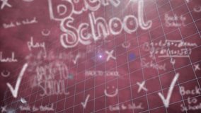 Back to School chalkboard glow emerging into flare dimming revealing doodles for school theme. Educational, classroom, academic, stem, creativity, learning, innovation - Powered by Shutterstock - Get 15% off with code: PIKWIZARD15