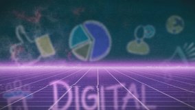 Neon grid launching thumbs-up icons, growing then dispersing, showing digital marketing engagement. Futuristic, digital, technology, neon, success, interaction, visualization - Powered by Shutterstock - Get 15% off with code: PIKWIZARD15