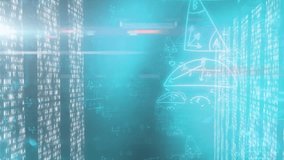 Camera gliding through binary tunnel, math holograms appearing and shifting for data visualization. Technology, data visualization, digital, futuristic, abstract, holography, science - Powered by Shutterstock - Get 15% off with code: PIKWIZARD15