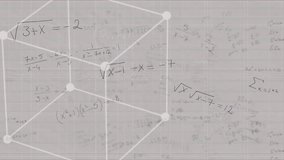 Hexagonal network fading in over grid-paper notes, rotating and expanding, revealing math solutions. Mathematics, network, geometry, algebra, visualization, educational, digital - Powered by Shutterstock - Get 15% off with code: PIKWIZARD15